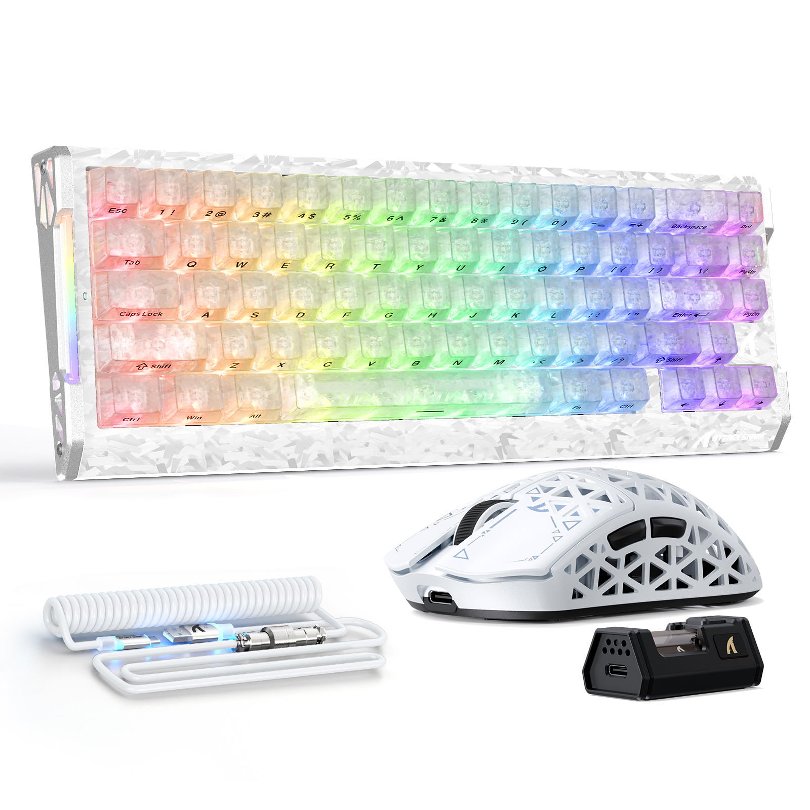 ATTACK SHARK R68 HE & R5 ULTRA Bundle Gaming in fibra di carbonio con cavo a spirale C01 ULTRA