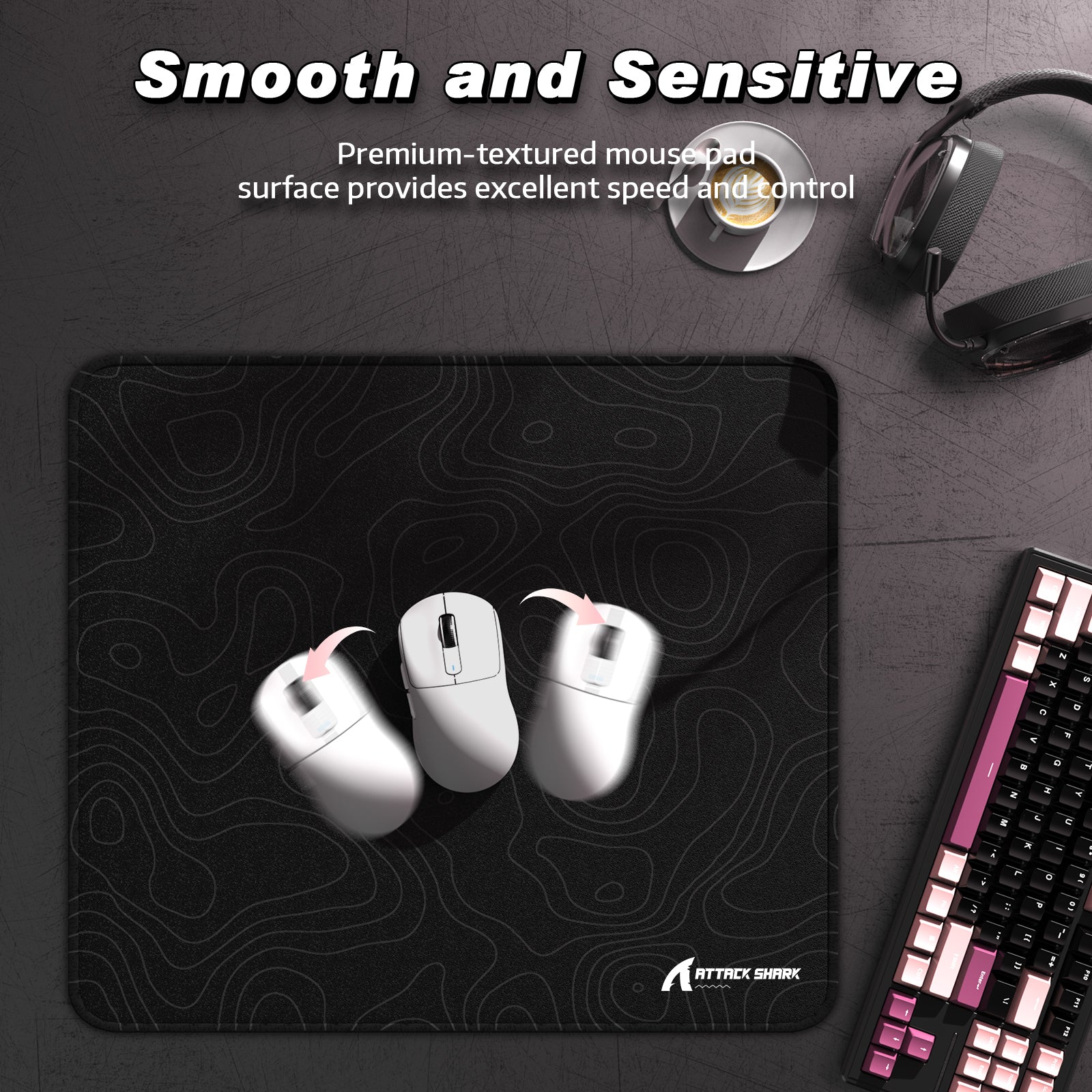 ATTACK SHARK CM02 Mousepad da Gioco eSport (450x400x4 MM)
