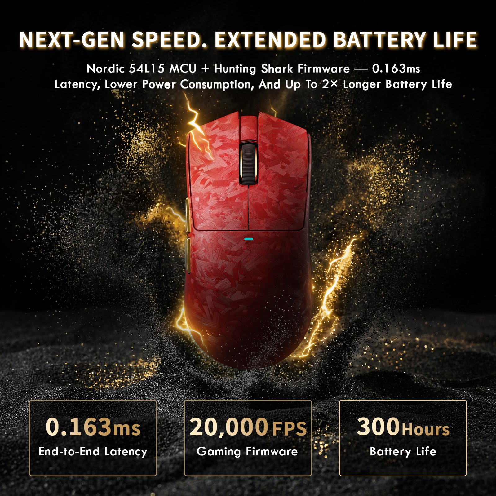 Mouse da gioco wireless ATTACK SHARK X11 ULTRA in fibra di carbonio con cavo LED C06 Ultra