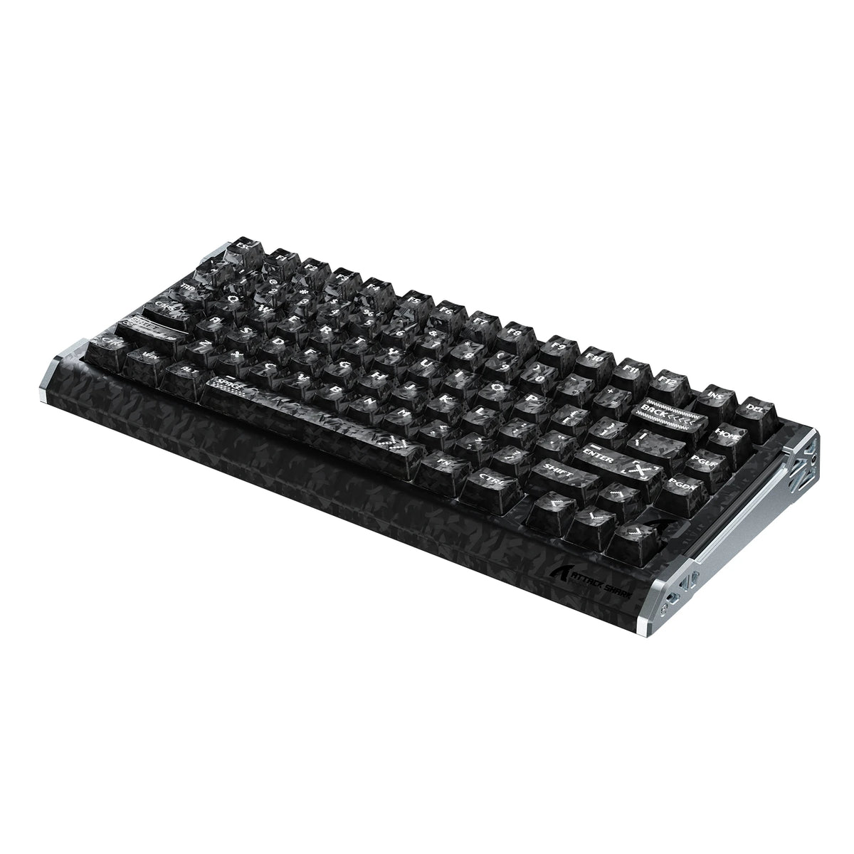 ATTACK SHARK R86 HE Carbon Fiber Wired Rapid Trigger Magnetic Switch Gaming Keyboard con cavo spiralato RGB C01 ULTRA