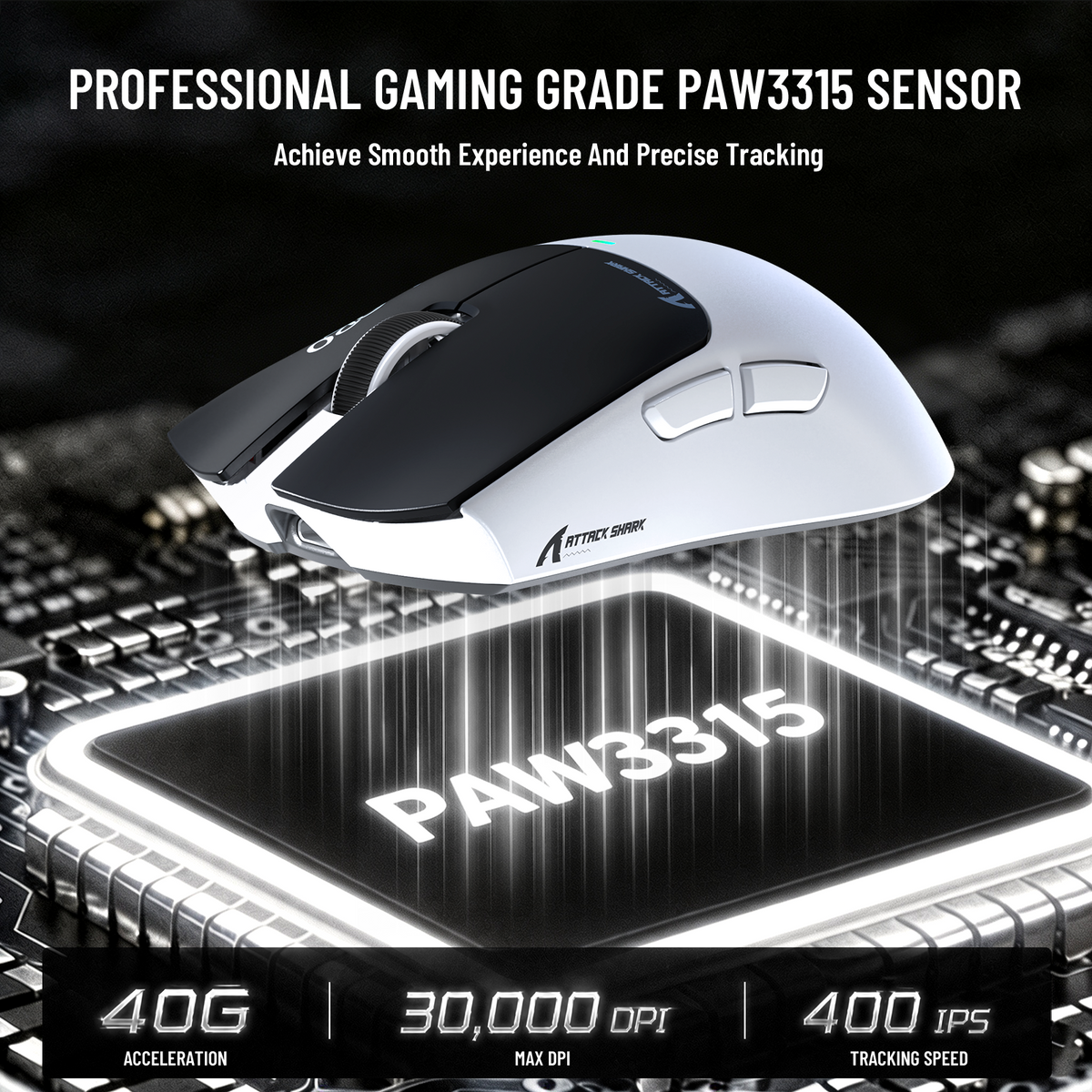 Mouse da gioco wireless ATTACK SHARK X11 PRO V2 con display TFT, dock di ricarica e cavo a spirale C06