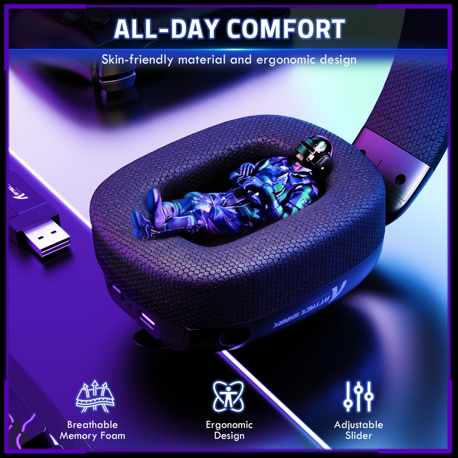 ATTACK SHARK L80PRO Cuffie da Gaming Wireless