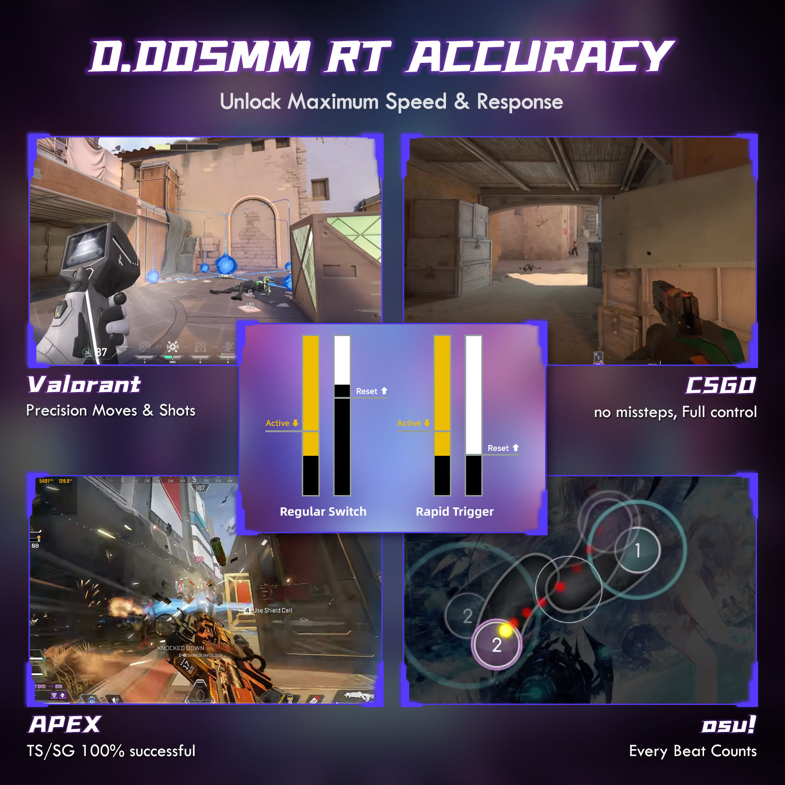 ATTACK SHARK R85 HE Tastiera Rapid Trigger Switch Magnetici con Lightbox Personalizzabile