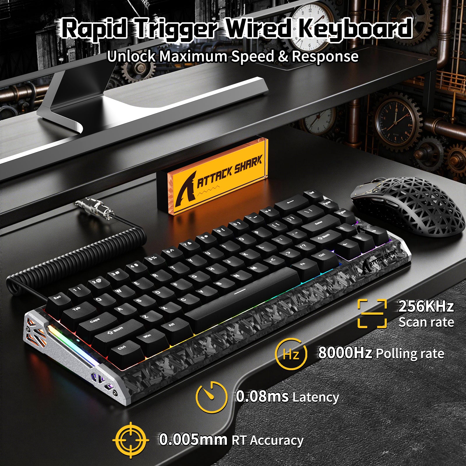 ATTACK SHARK R68 HE & R5 ULTRA Bundle Gaming in Fibra di Carbonio con Cavo Avvolto C01 ULTRA