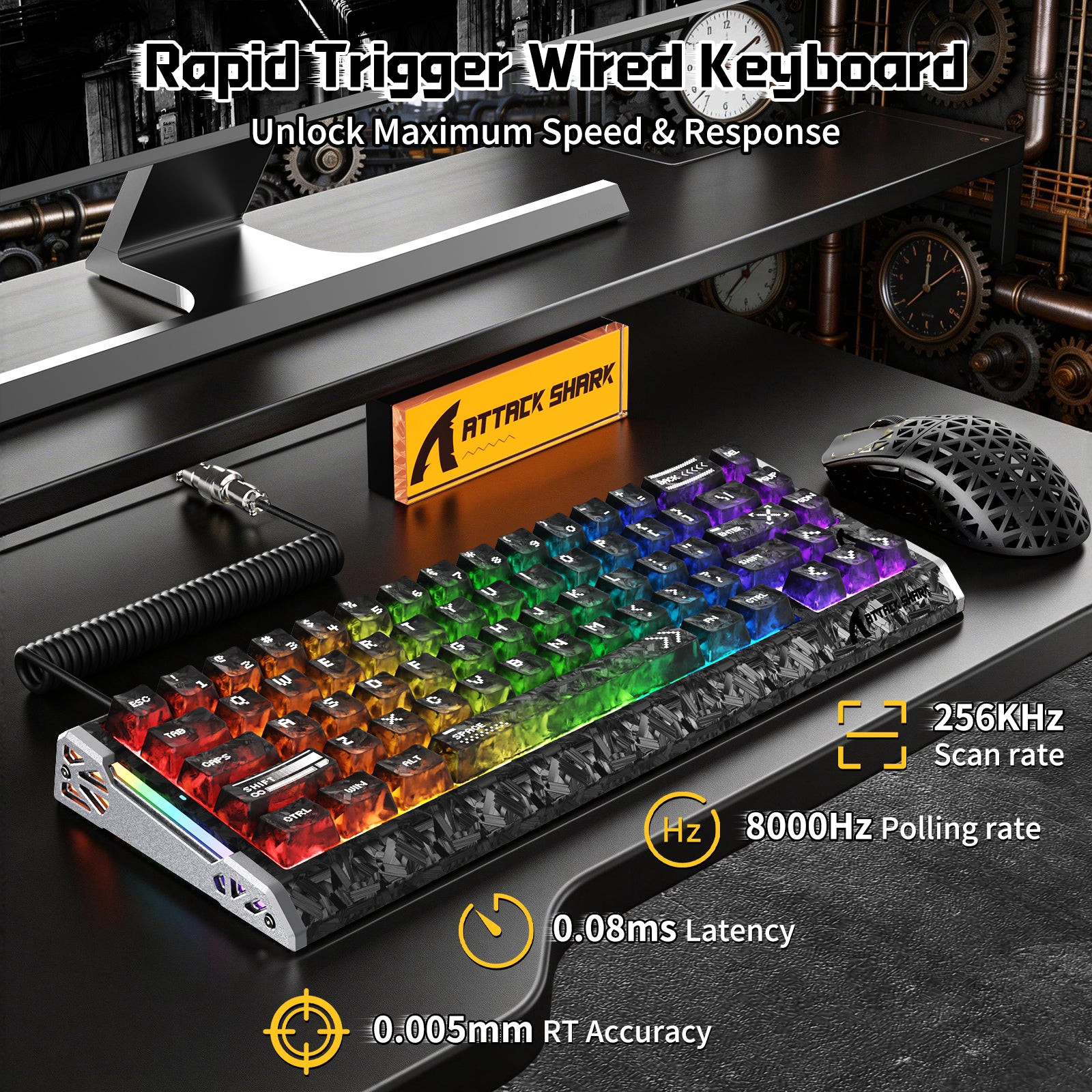 ATTACK SHARK R68 HE & R5 ULTRA Bundle Gaming in Fibra di Carbonio con Cavo Avvolto C01 ULTRA
