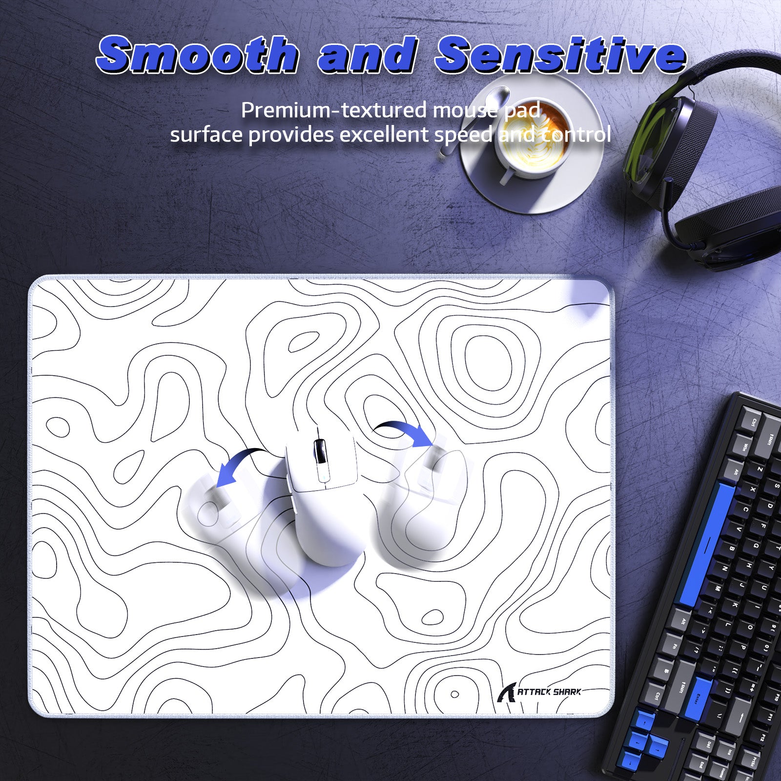 ATTACK SHARK CM02SE Mousepad da gioco eSport (410x310x4 MM)