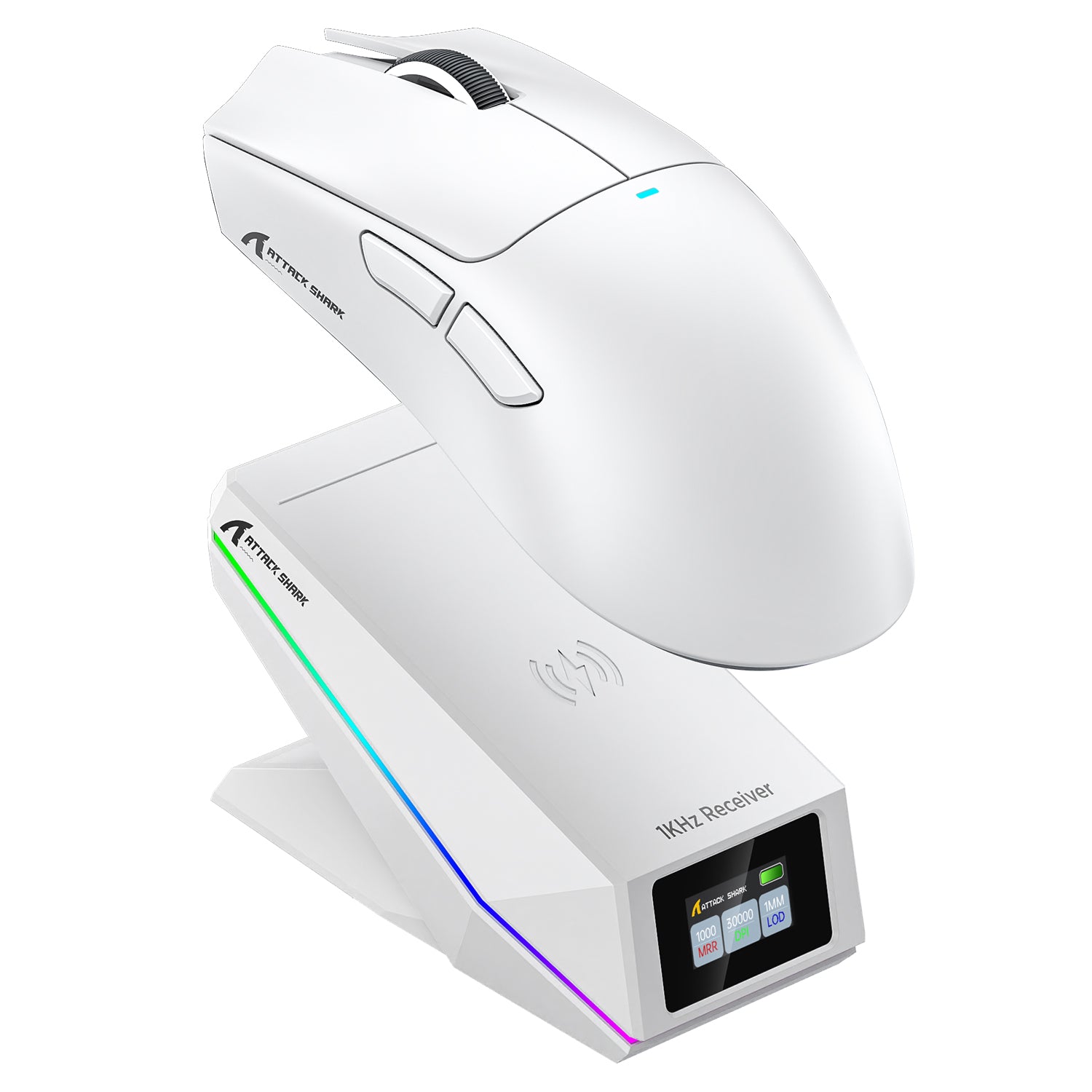 Mouse da gioco wireless ATTACK SHARK X11 PRO V2 con display TFT, dock di ricarica e cavo a spirale C06
