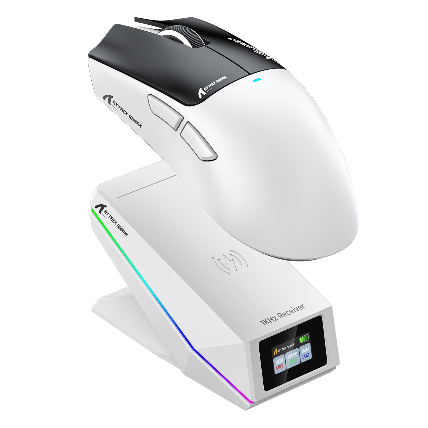Mouse da gioco wireless ATTACK SHARK X11 PRO V2 con display TFT, dock di ricarica e cavo a spirale C06