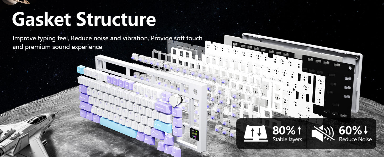 ATTACK SHARK X820Ultra Tastiera Meccanica con Guarnizione a Tre Modalità