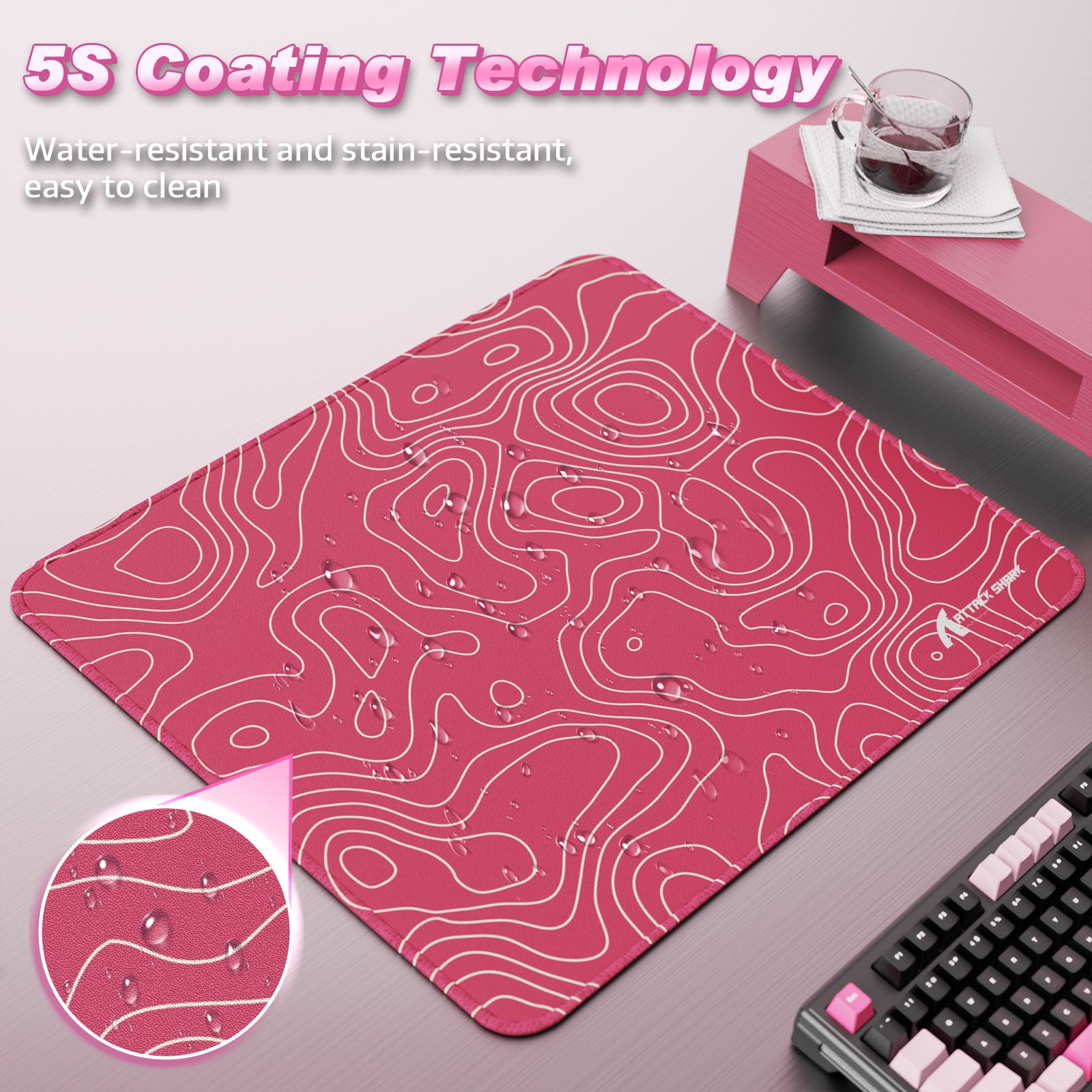 ATTACK SHARK CM02 Mousepad da Gioco eSport (450x400x4 MM)