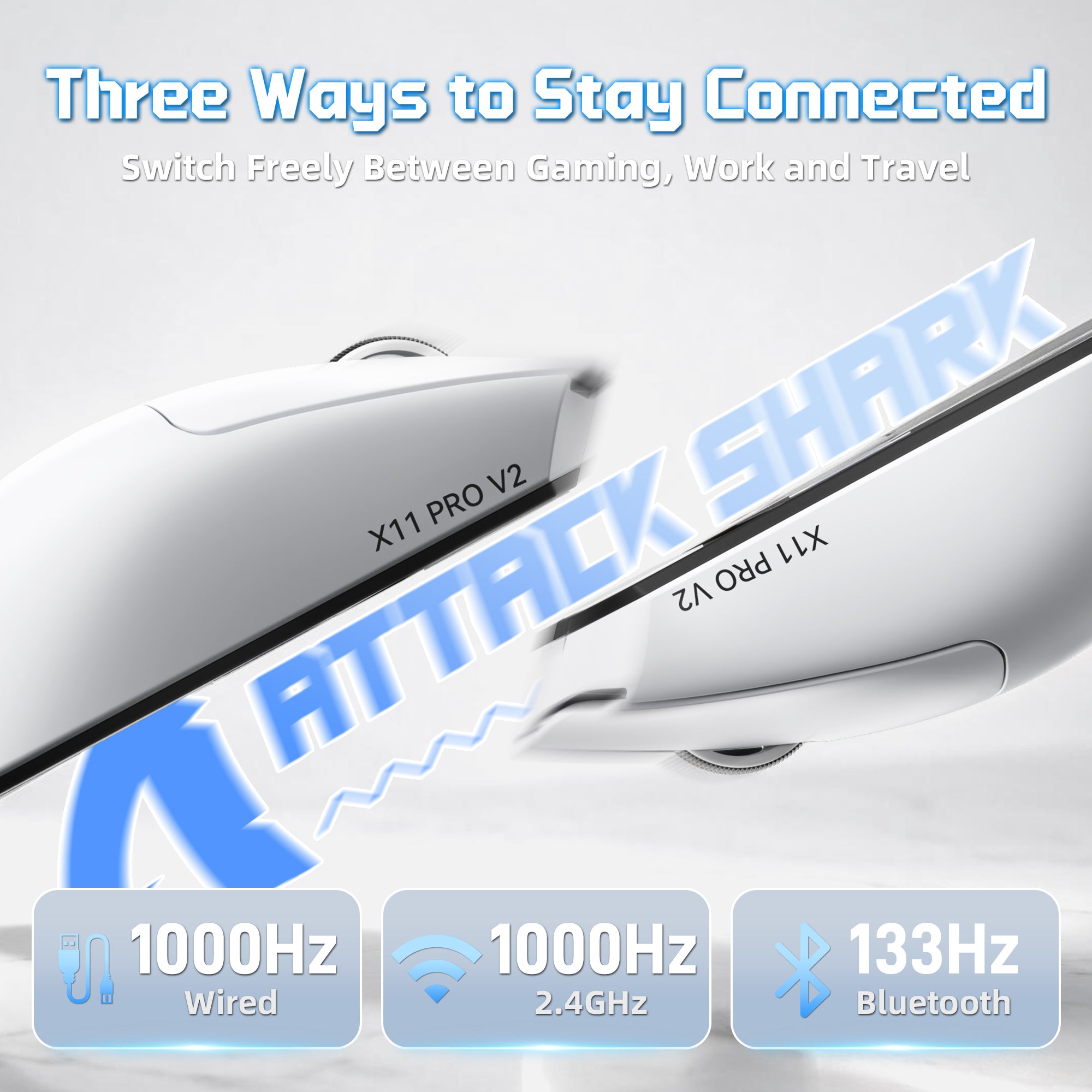 Mouse da gioco wireless ATTACK SHARK X11 PRO V2 con dock di ricarica e display TFT