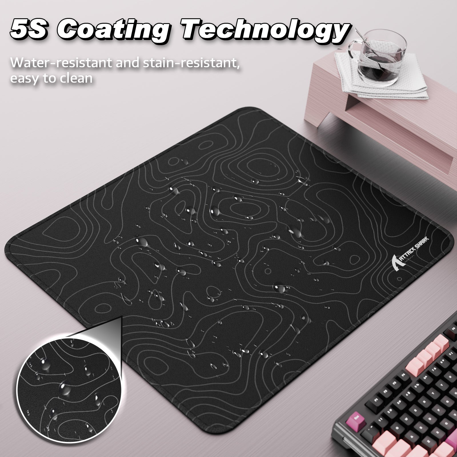 ATTACK SHARK CM02 Mousepad da Gioco eSport (450x400x4 MM)