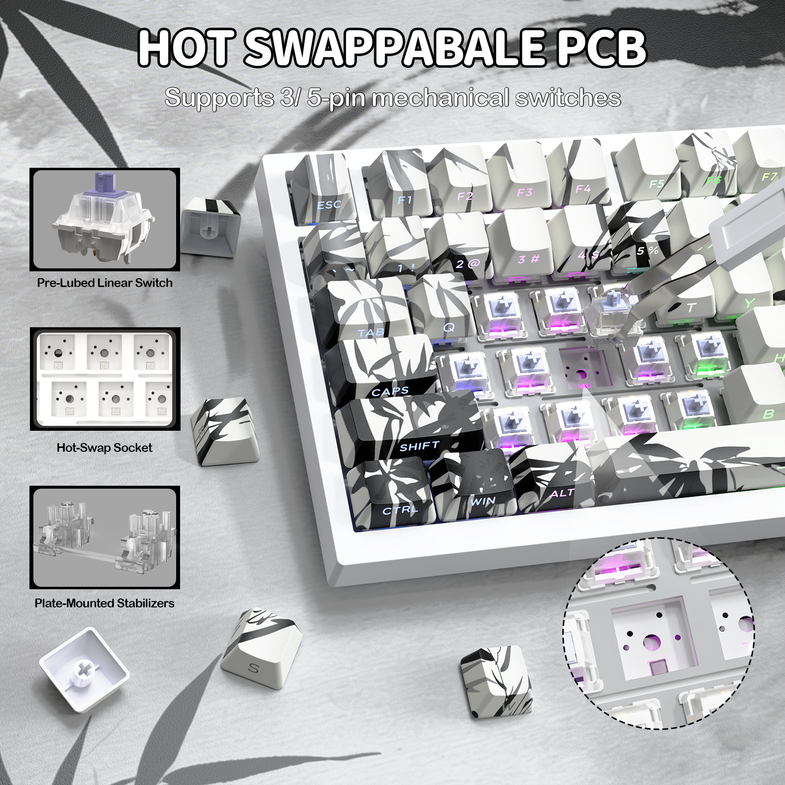 ATTACK SHARK X820Ultra Tastiera Meccanica con Guarnizione a Tre Modalità