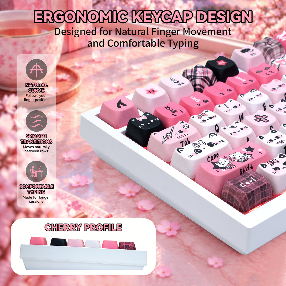 ATTACK SHARK SK05 118/119 tasti, keycap PBT, MOA, ANSI
