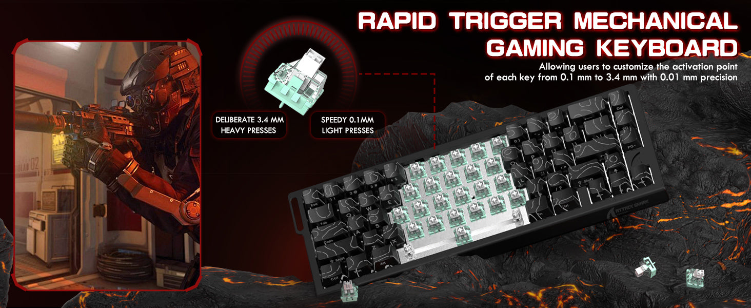ATTACK SHARK X68PRO HE Tastiera Wireless Rapid Trigger con Cavo Avvolto