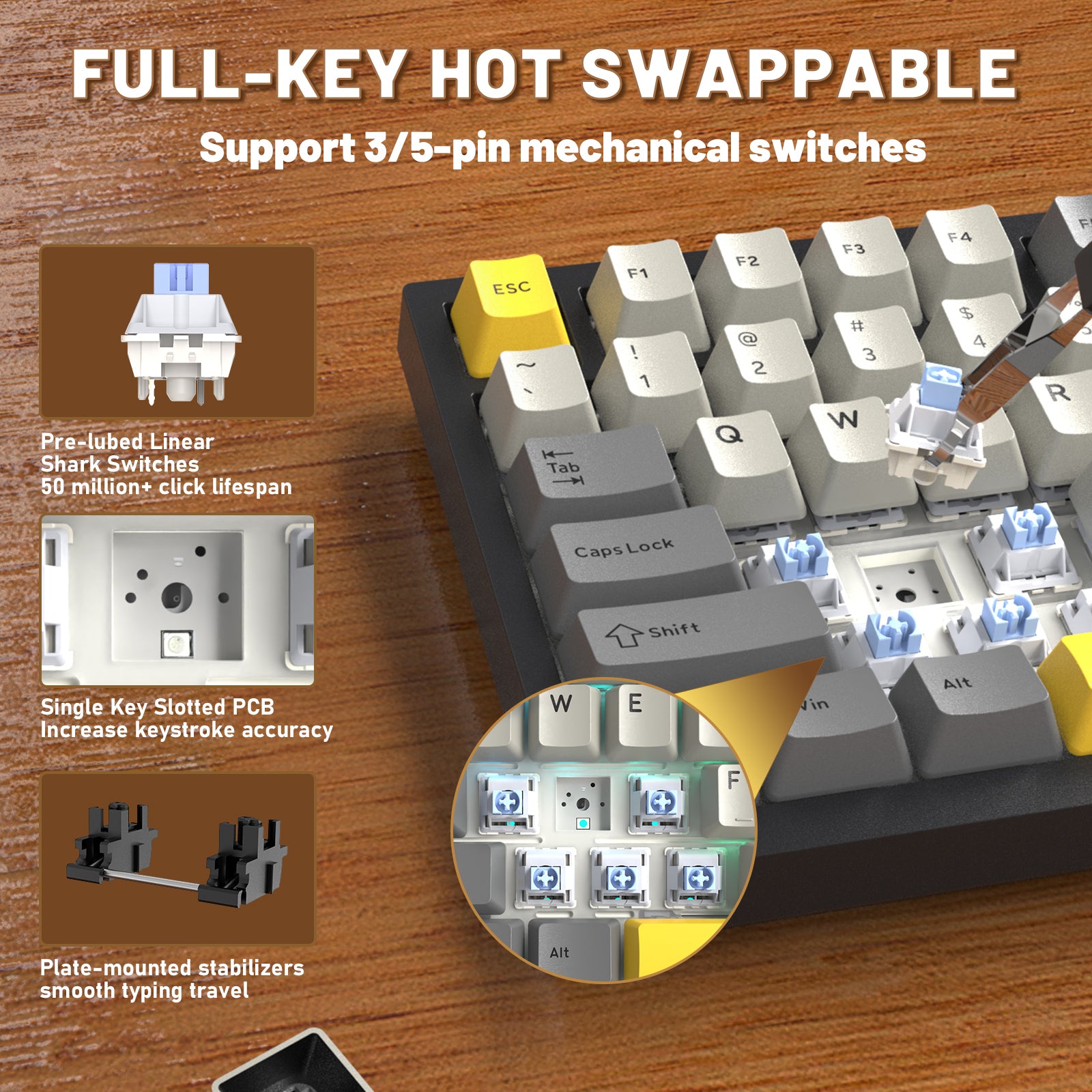 Tastiera meccanica ATTACK SHARK X820ULTRA con cavo a spirale C01ULTRA