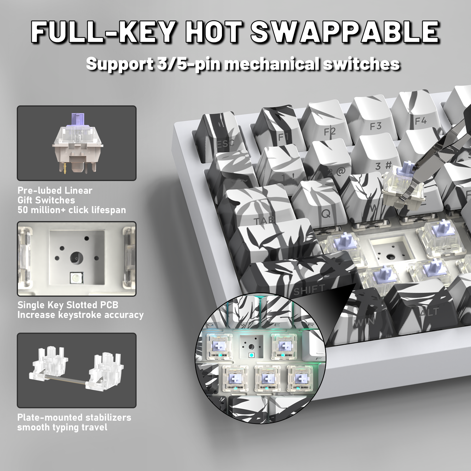 Tastiera meccanica ATTACK SHARK X820ULTRA con cavo a spirale C01ULTRA