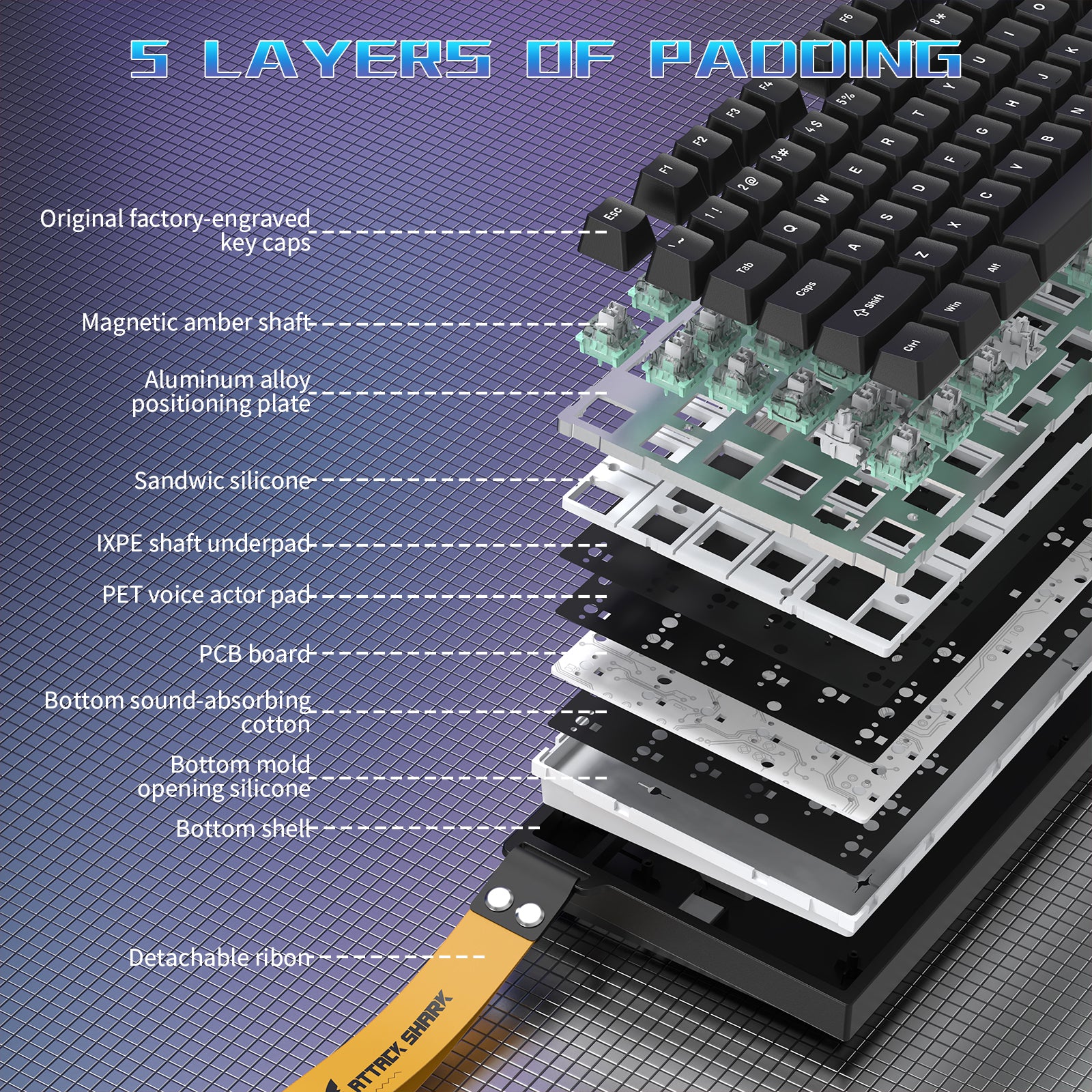 ATTACK SHARK R82 HE Tastiera Gaming Wired 75% con Cavo LED C01ULTRA