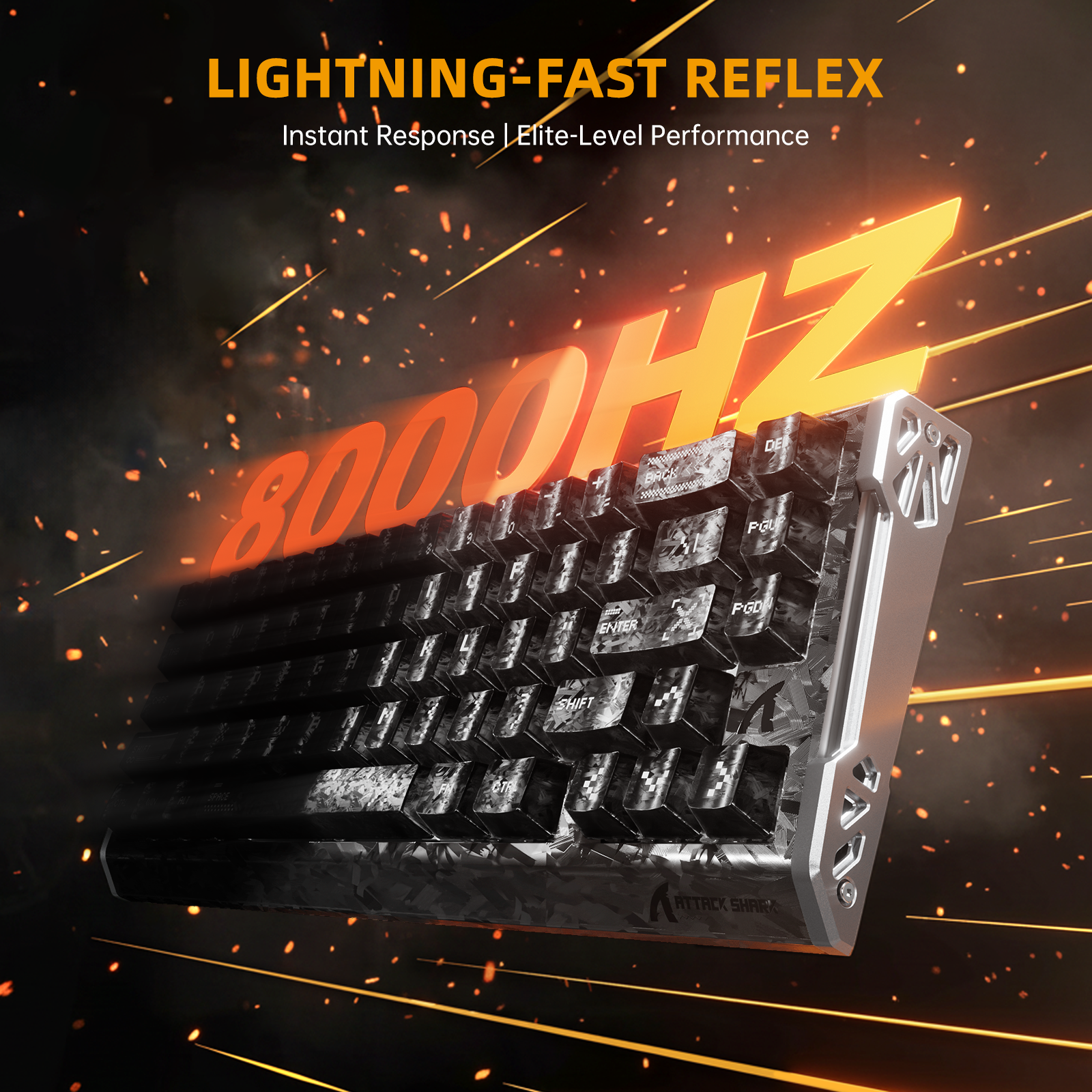 ATTACK SHARK R68 HE Tastiera Rapid Trigger in Fibra di Carbonio con Interruttore Magnetico