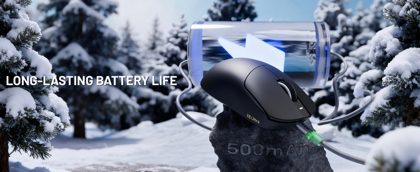 ATTACK SHARK X8 Ultra Mouse da Gioco Wireless 8KHz con Cavo C06 Ultra