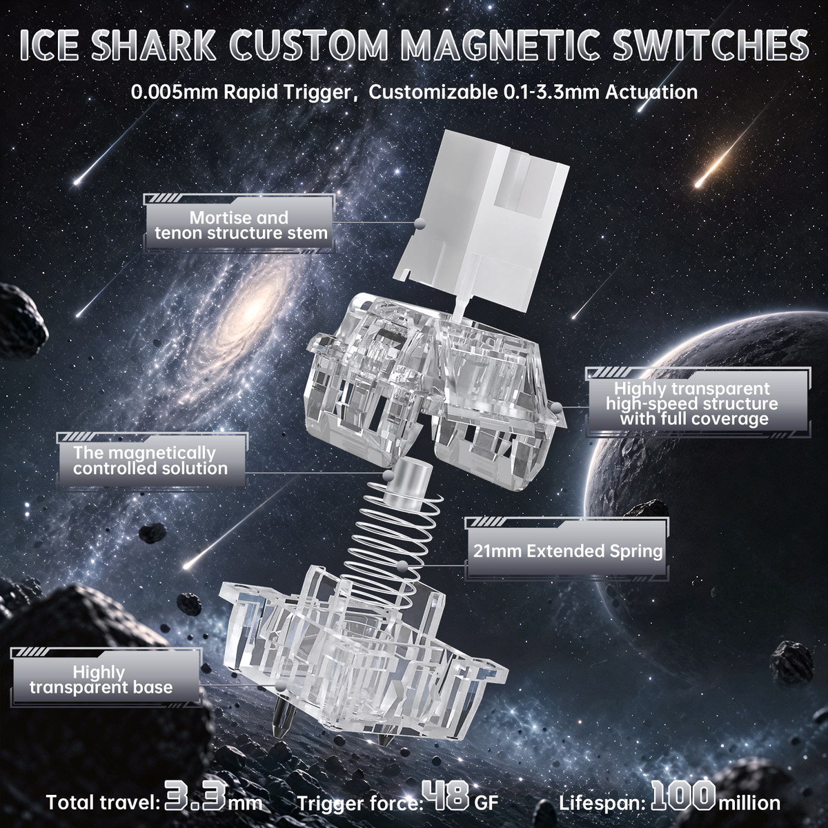 Tastiera con cavo ATTACK SHARK R98 HE in fibra di carbonio, interruttore magnetico a scatto rapido cablato con cavo avvolto Ultra RGB C01