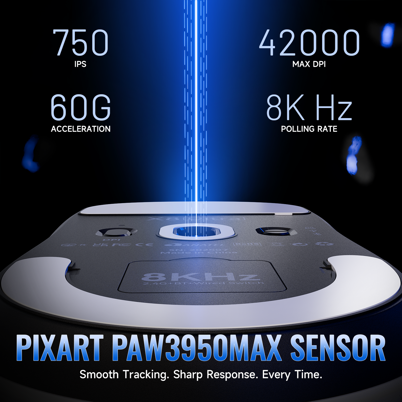 ATTACK SHARK X8 Series Mouse da Gioco Wireless Tri-mode Leggero