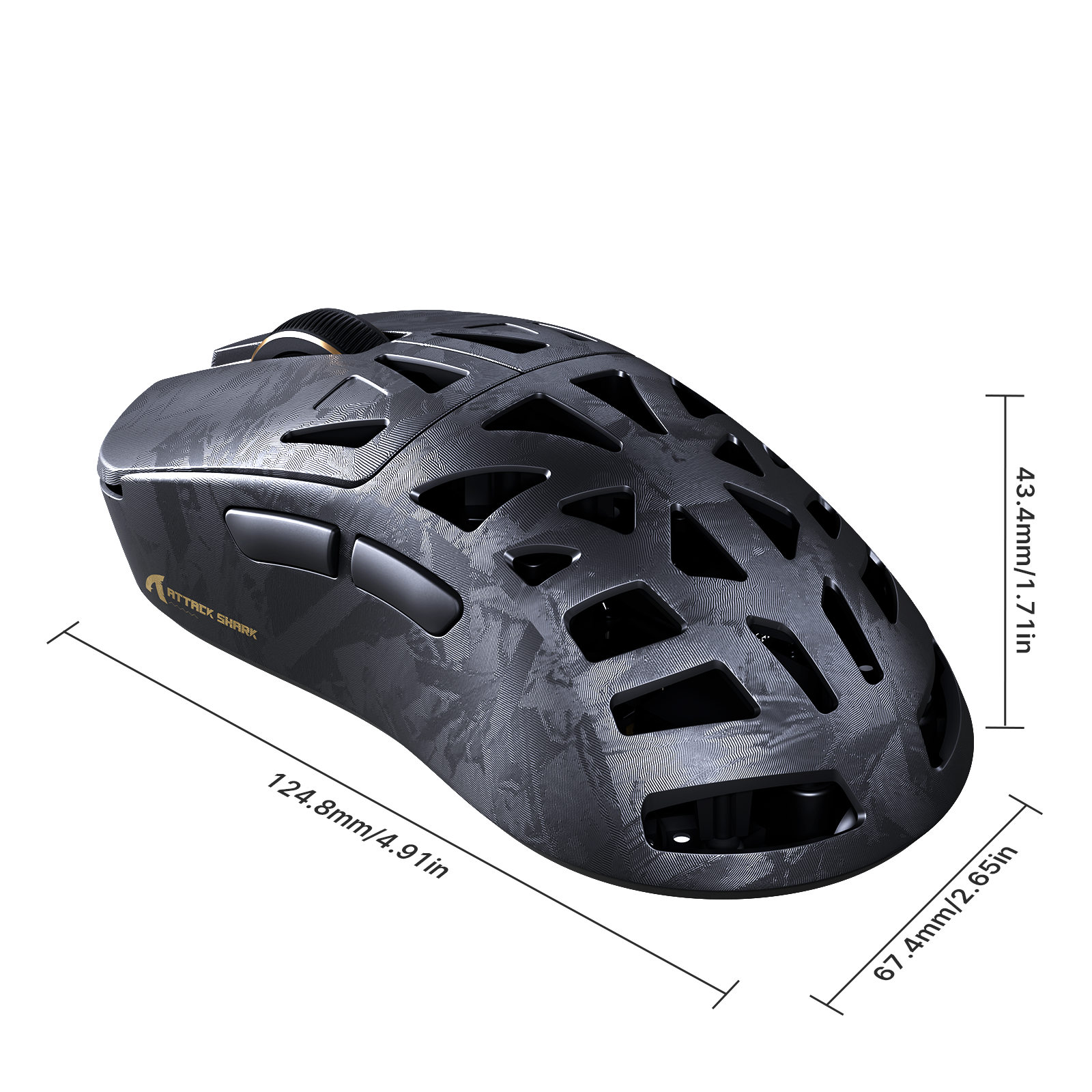 ATTACK SHARK RS6 ULTRA Carbon Fiber Wireless PAW3955MAX Mouse da gioco
