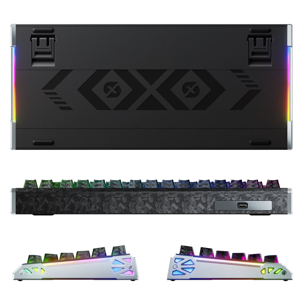 ATTACK SHARK R86 HE Carbon Fiber Wired Rapid Trigger Magnetic Switch Gaming Keyboard con cavo spiralato RGB C01 ULTRA