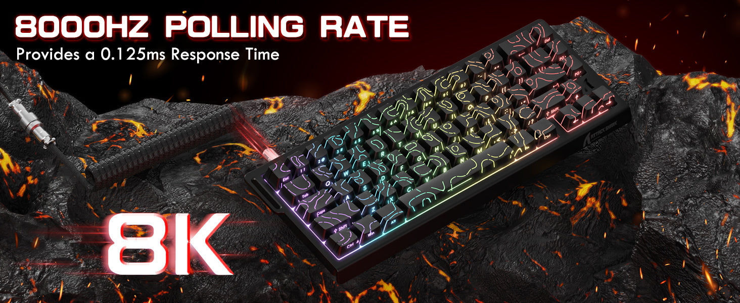 ATTACK SHARK X68 HE Tastiera Rapid Trigger con Switch Magnetico e Cavo Avvolto C01PRO