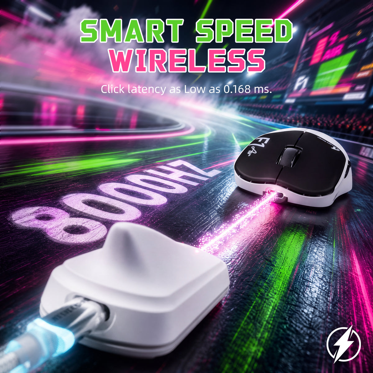 ATTACK SHARK F1 AIR 39g Mouse da gaming wireless con PAW3955MAX e cavo C06 Ultra