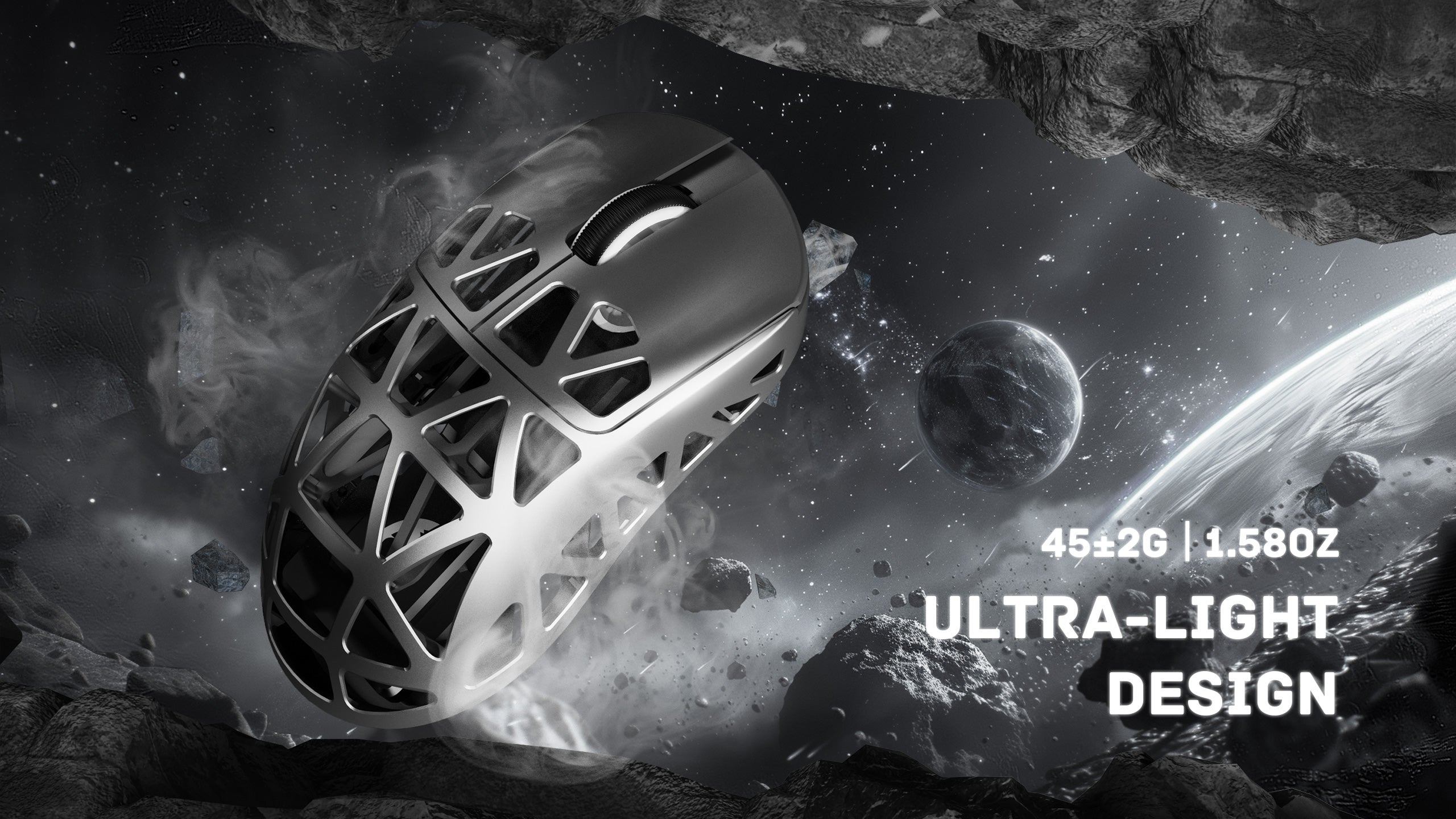 ATTACK SHARK R2 Mouse da Gioco in Lega di Magnesio PAW3950 8K con Cavo Avvolto per Mouse (Dock di Ricarica Non Incluso)