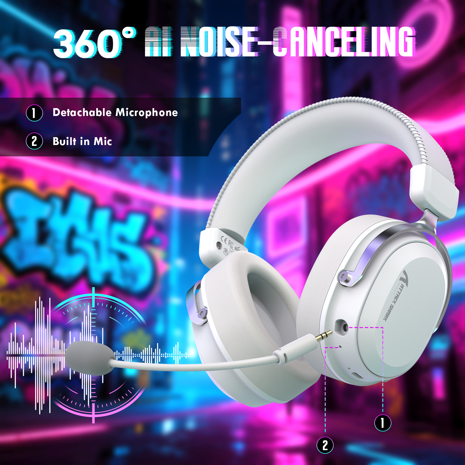 ATTACK SHARK L30PRO Cuffie da Gioco Wireless