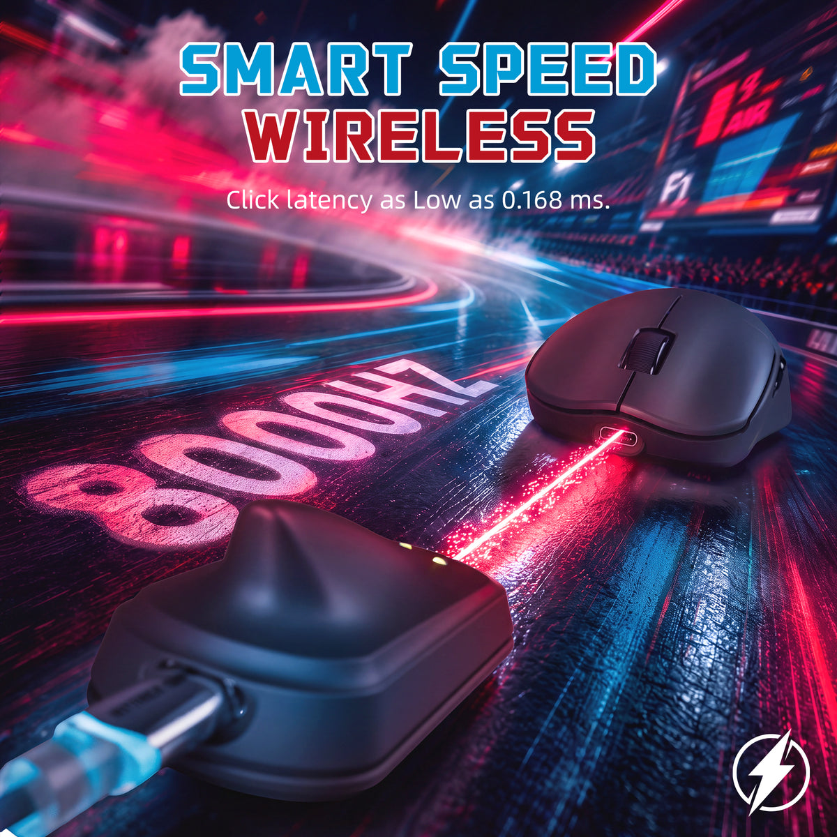 ATTACK SHARK F1 AIR 39g Mouse da gaming wireless con PAW3955MAX e cavo C06 Ultra