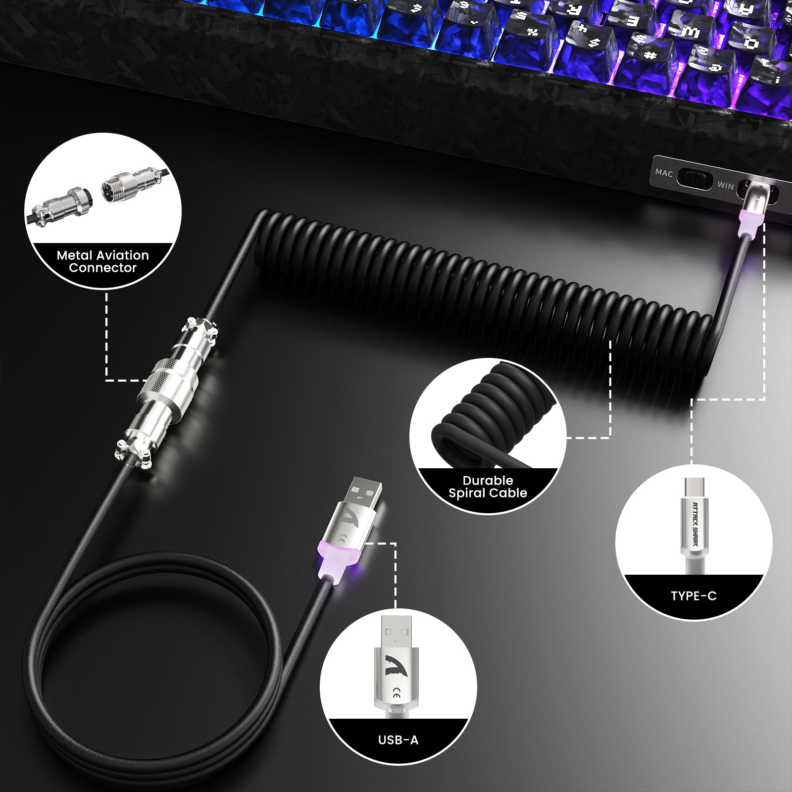 ATTACK SHARK R68 HE & X11 ULTRA Bundle Gaming in Fibra di Carbonio con Cavo Avvolto C01 ULTRA
