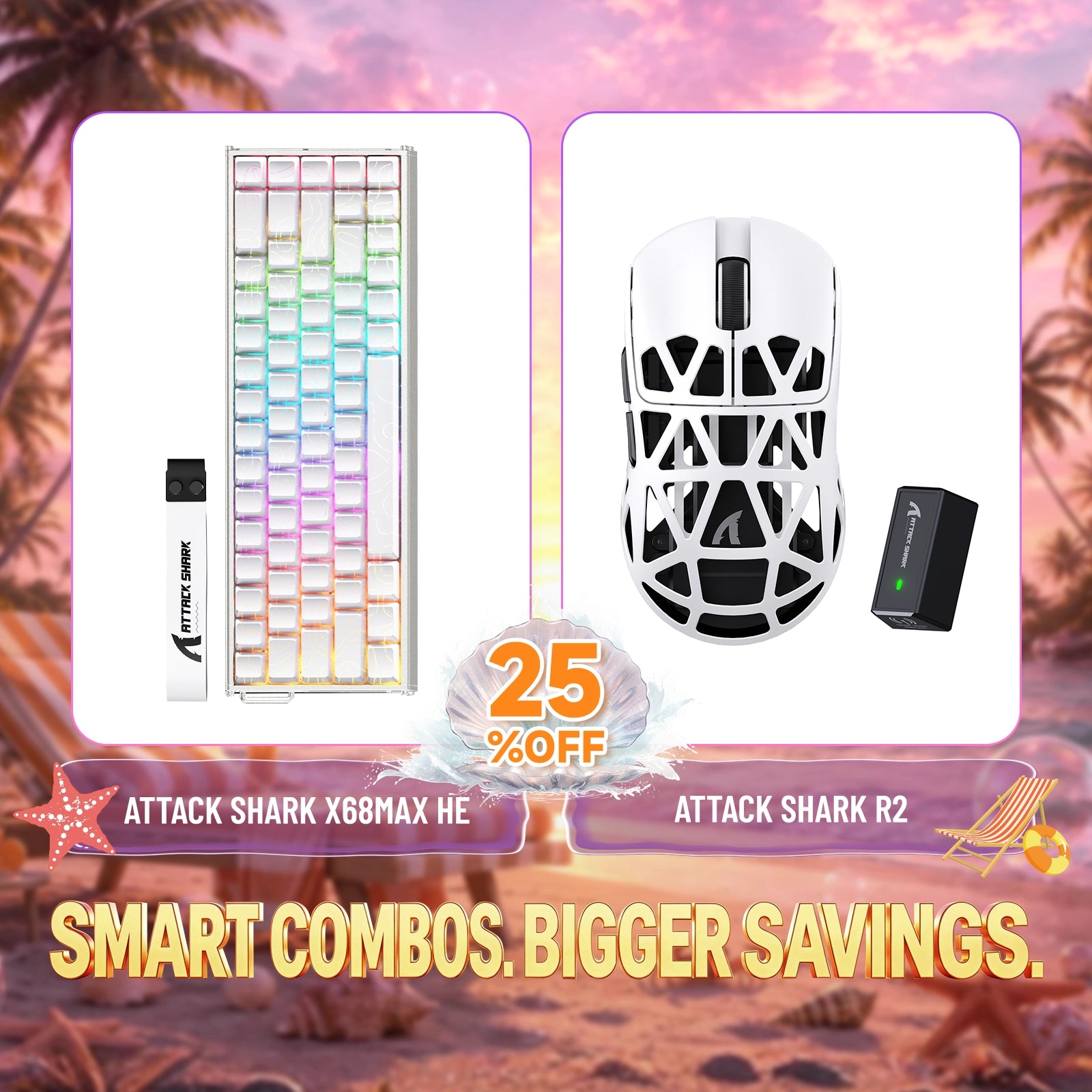 ATTACK SHARK X68MAX HE Tastiera in Alluminio Rapid Trigger + Mouse da Gaming Wireless in Lega di Magnesio R2 Bundle