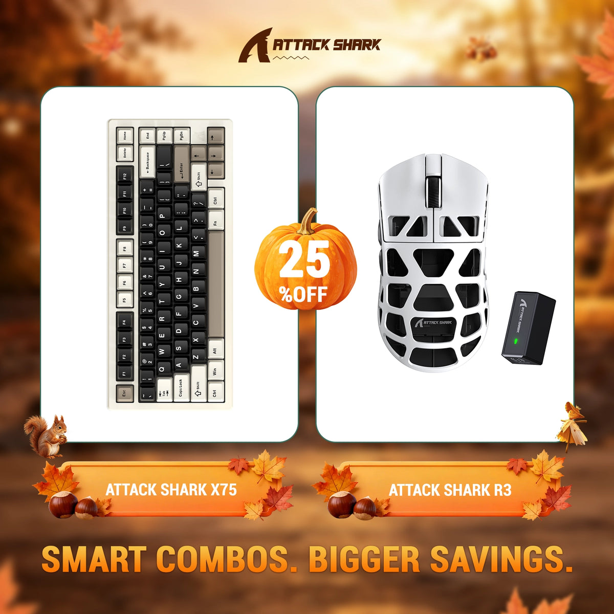 ATTACK SHARK X75 Tastiera in Alluminio Completo + Mouse da Gaming in Lega di Magnesio R3 Bundle