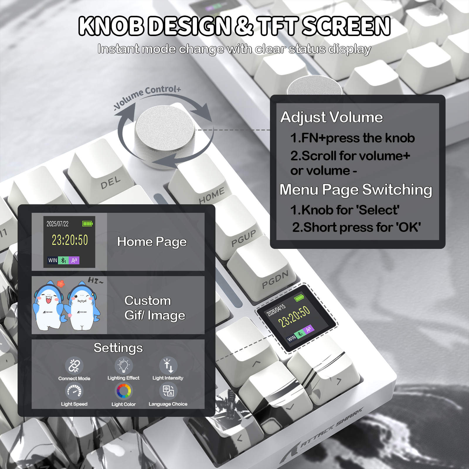 ATTACK SHARK X820Ultra Tastiera Meccanica con Guarnizione a Tre Modalità