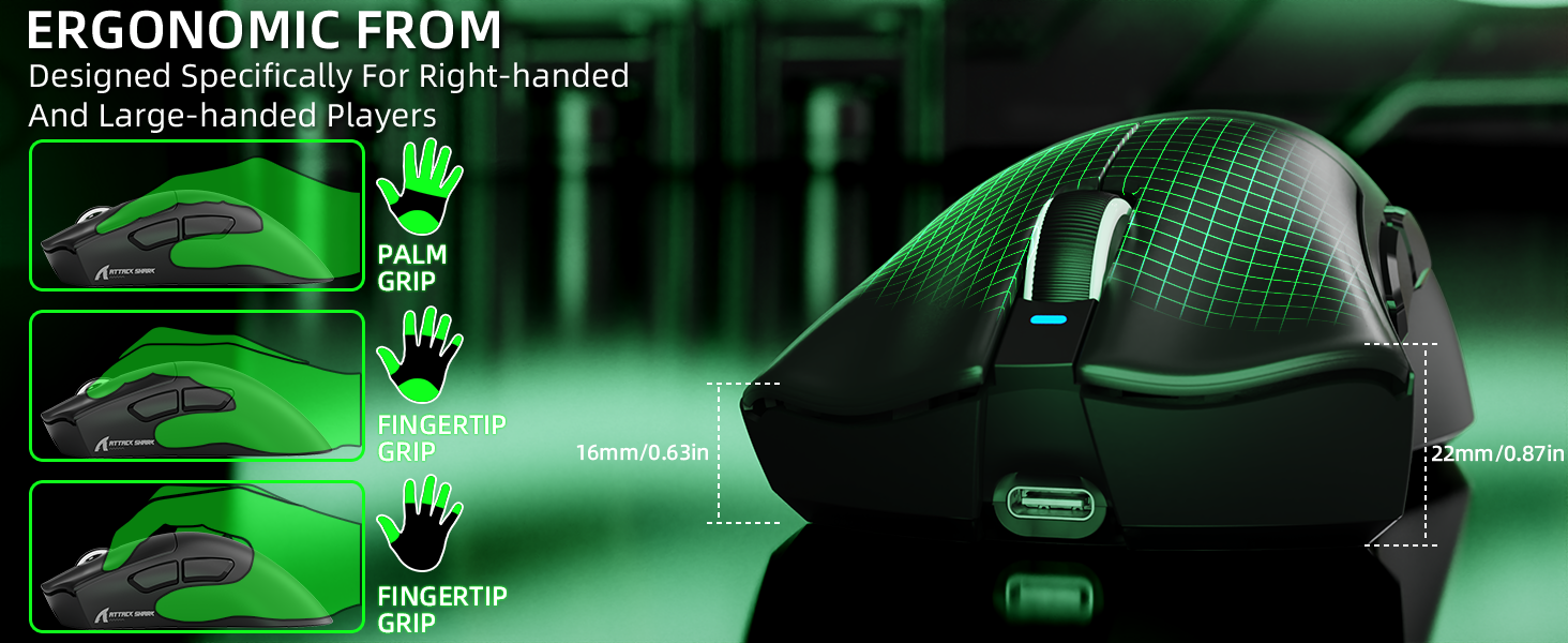 ATTACK SHARK V3 Mouse da Gioco Tri-Mode Ultra-Leggero