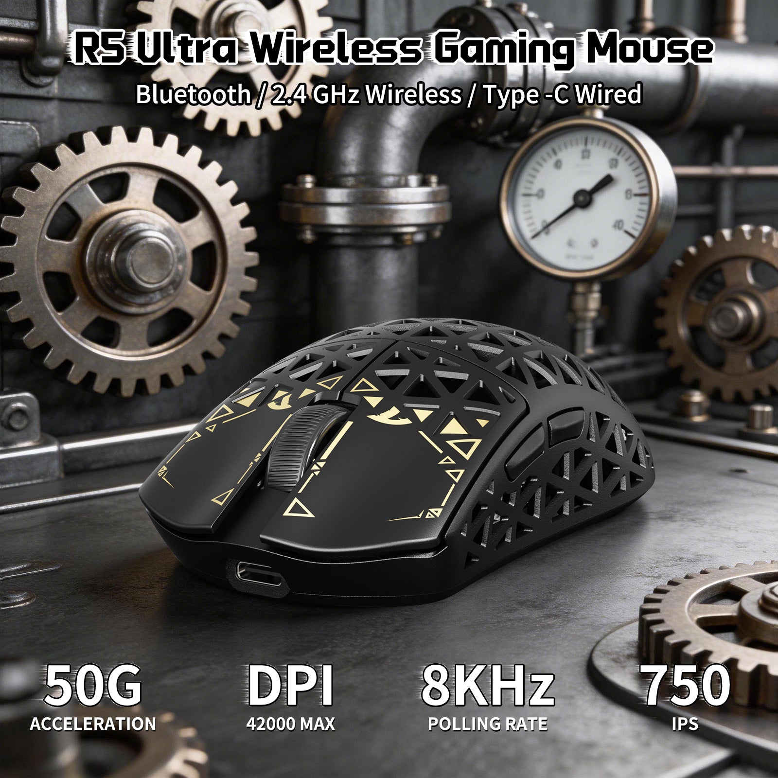 ATTACK SHARK R68 HE & R5 ULTRA Bundle Gaming in Fibra di Carbonio con Cavo Avvolto C01 ULTRA