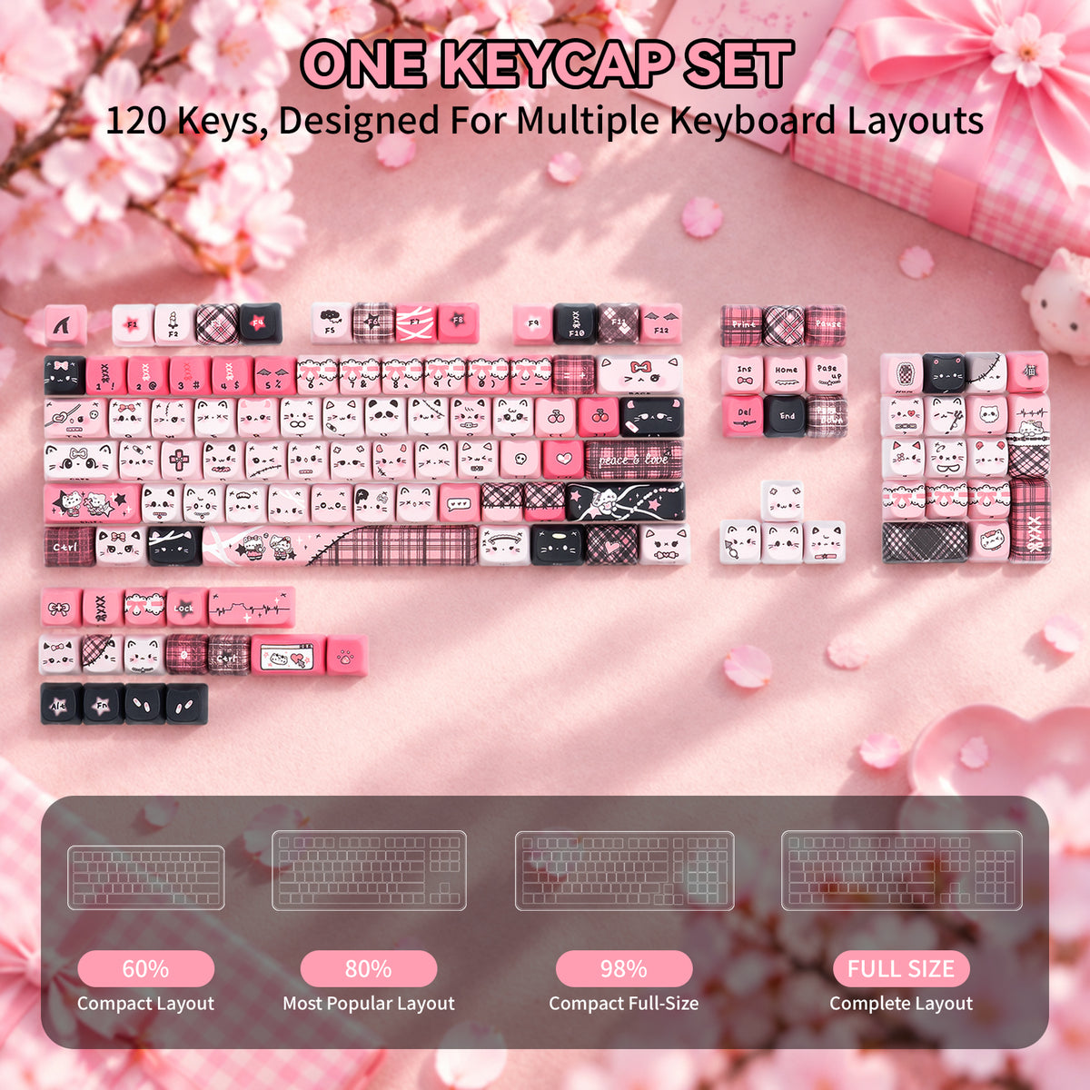 ATTACK SHARK SK05 118/119 tasti, keycap PBT, MOA, ANSI