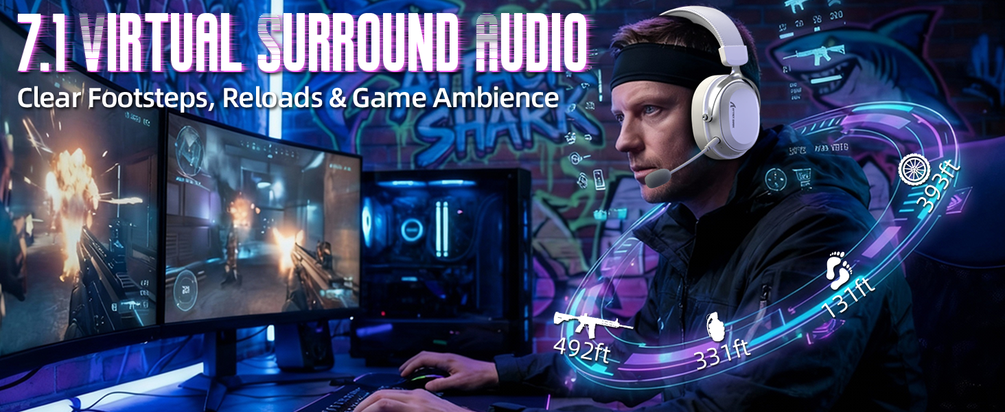 ATTACK SHARK L30PRO Cuffie da Gioco Wireless