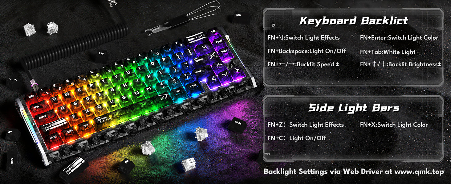 ATTACK SHARK R68 HE Tastiera Rapid Trigger Cablate in Fibra di Carbonio con Interruttore Magnetico e Cavo RGB Avvolto C01 Ultra