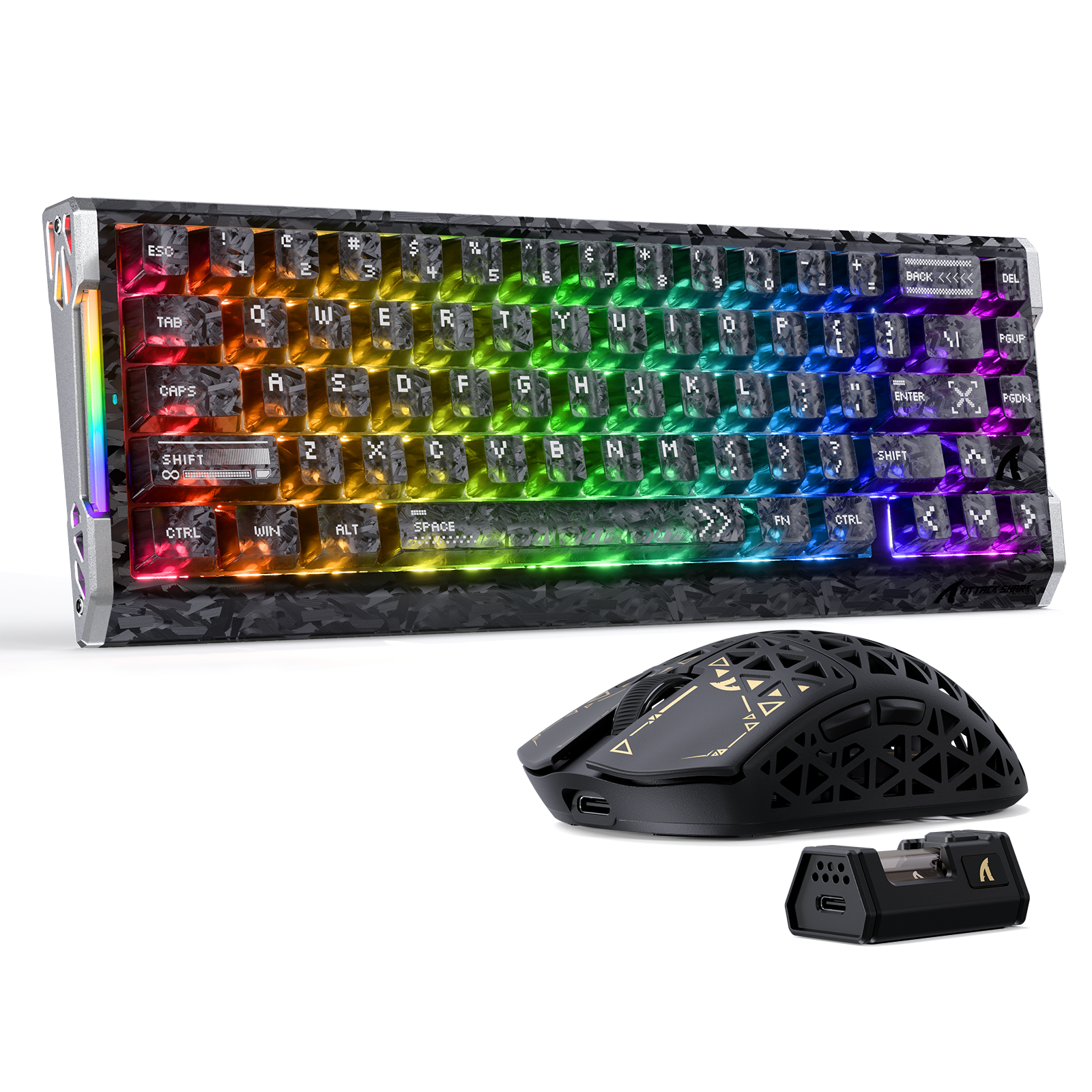 Bundle gaming ATTACK SHARK R68 HE e R5 ULTRA in fibra di carbonio