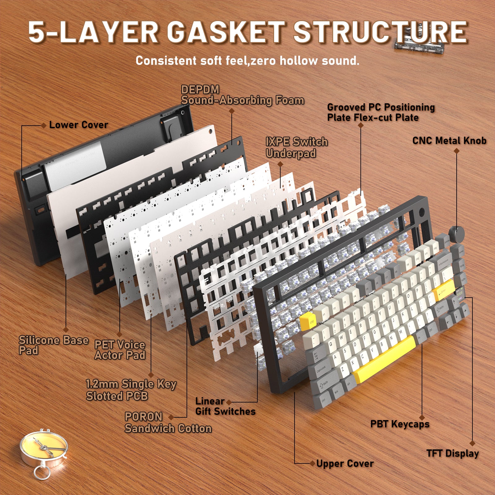 Tastiera meccanica ATTACK SHARK X820ULTRA con cavo a spirale C01ULTRA