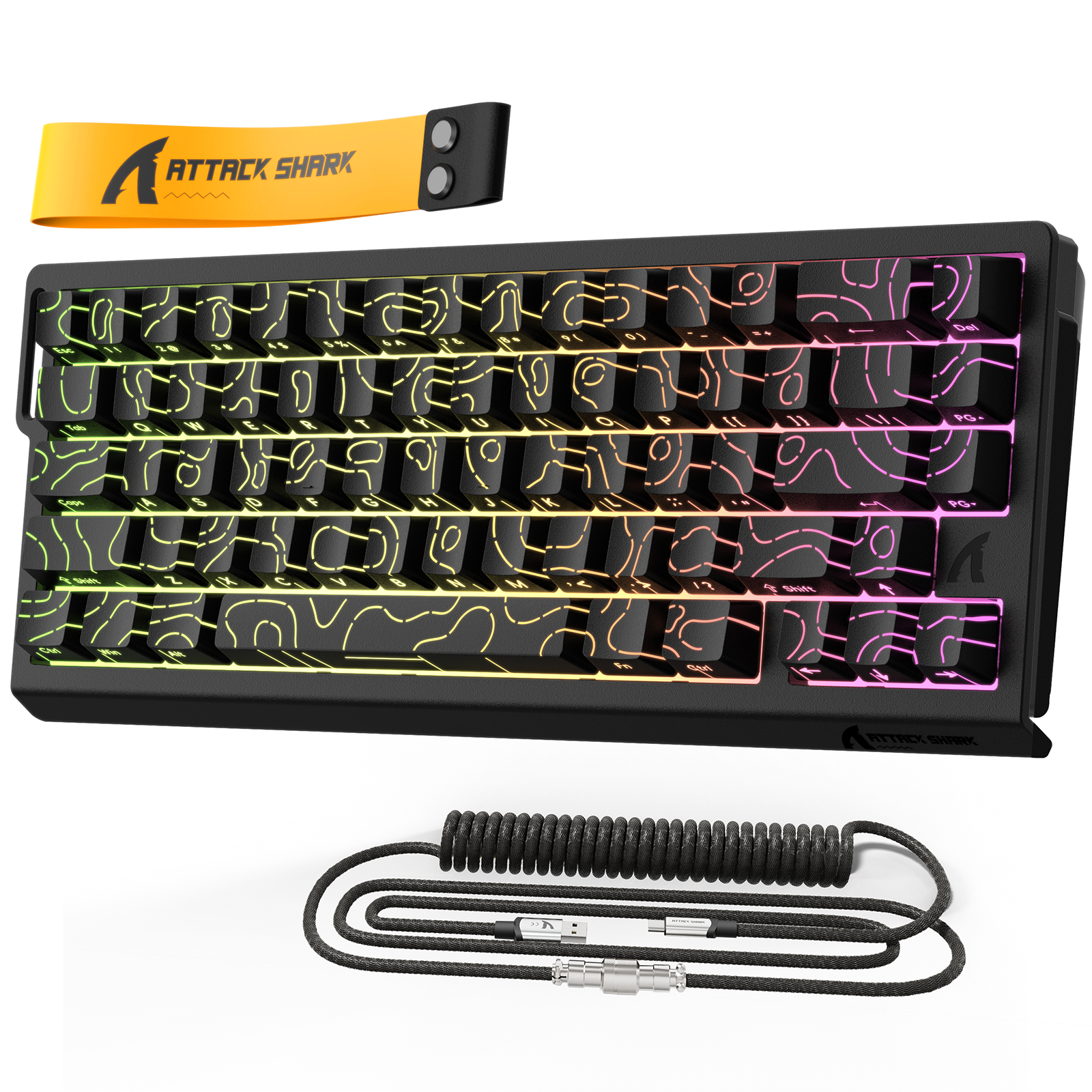 ATTACK SHARK X68 HE Tastiera Rapid Trigger con Interruttore Magnetico e Cavo Avvolto C01PRO