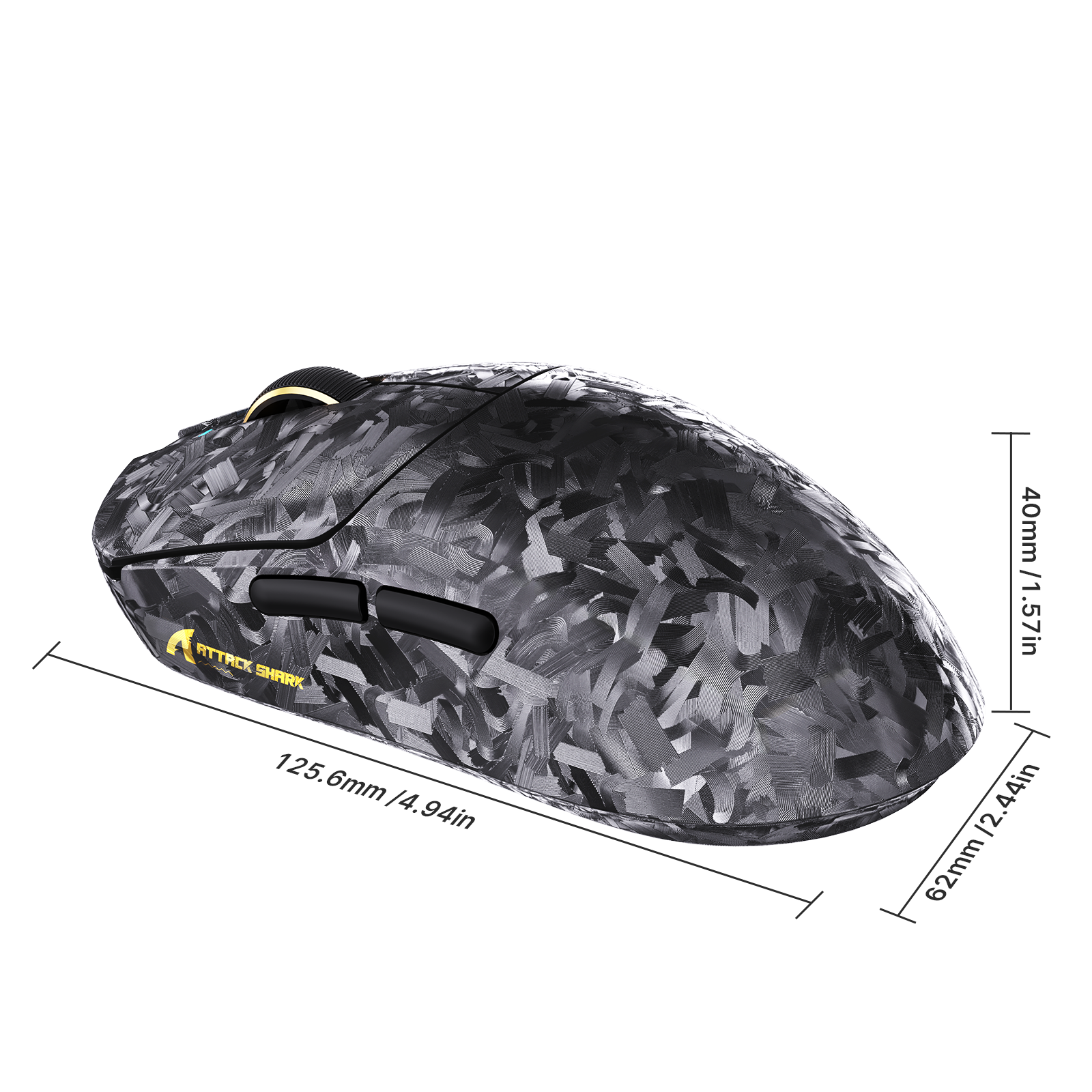 ATTACK SHARK RS3 ULTRA Carbon Fiber Wireless PAW3955MAX Mouse da gioco