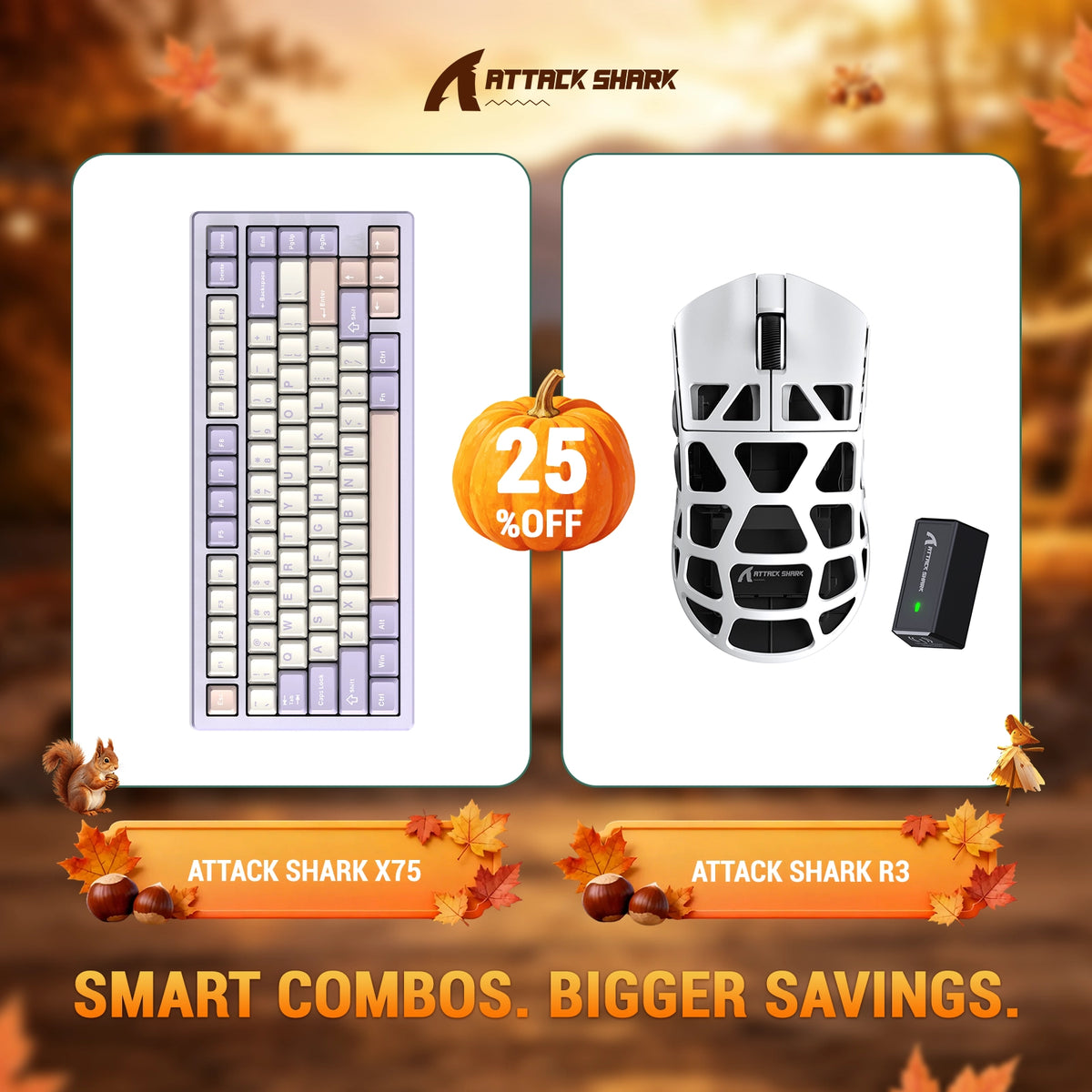 ATTACK SHARK X75 Tastiera in Alluminio Completo + Mouse da Gaming in Lega di Magnesio R3 Bundle