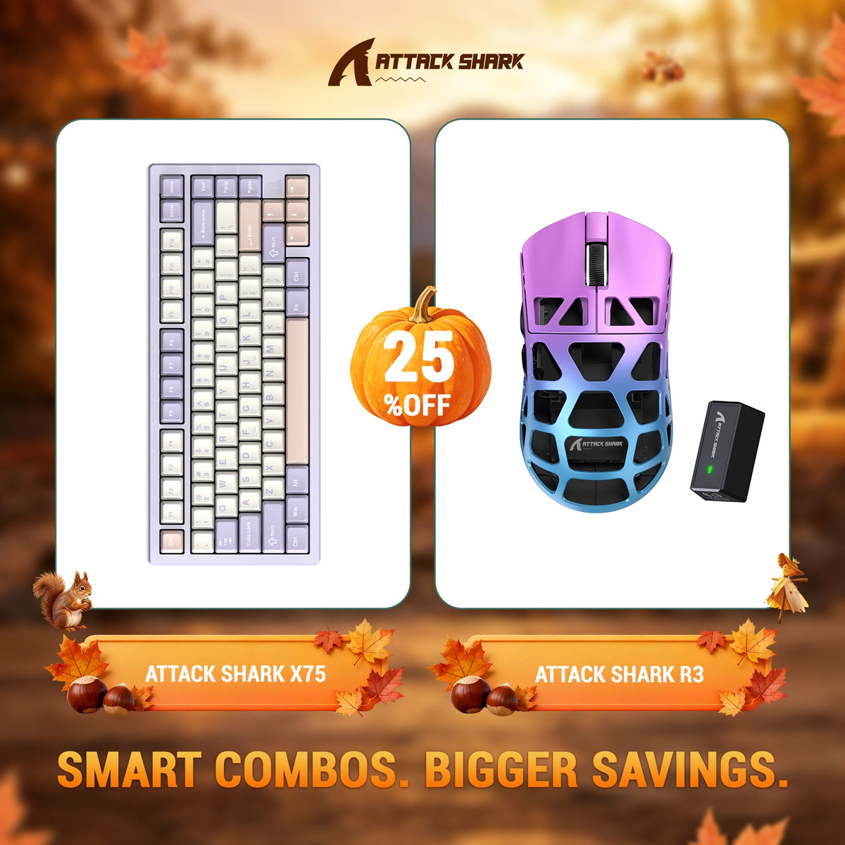 ATTACK SHARK X75 Tastiera in Alluminio Completo + Mouse da Gaming in Lega di Magnesio R3 Bundle