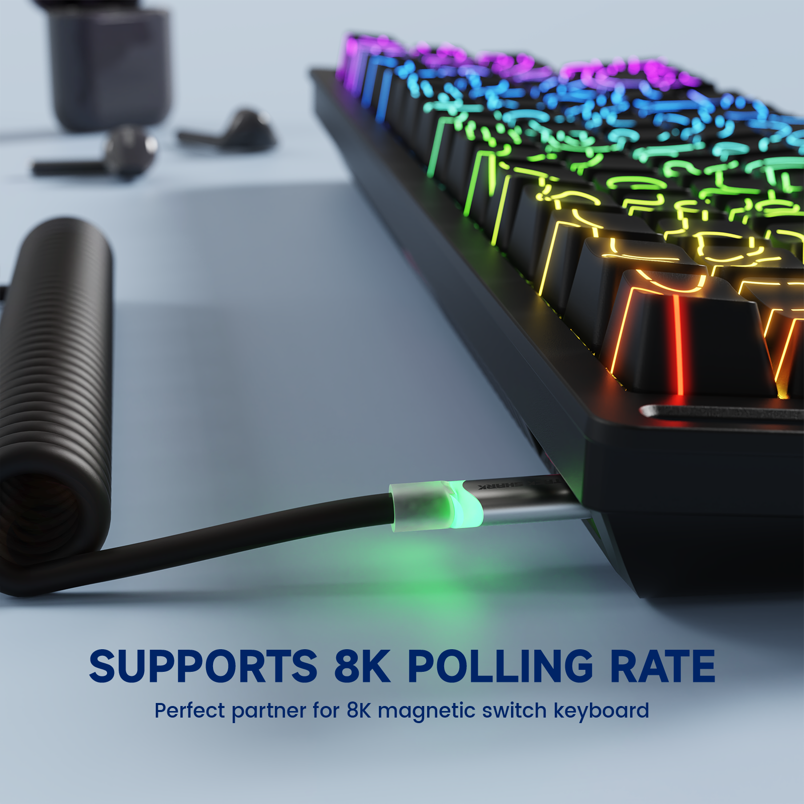 Tastiera Gaming Wireless ATTACK SHARK X87 ULTRA con Ricevitore da 8KHz e Cavo a Spirale RGB