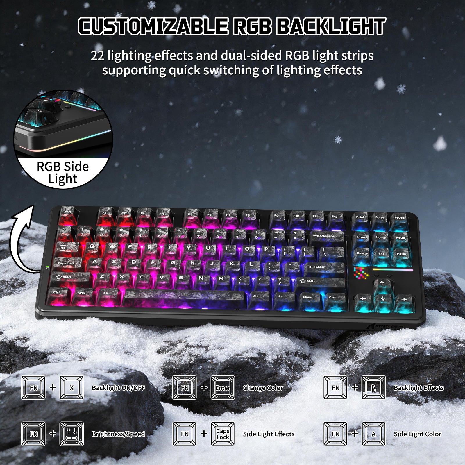 ATTACK SHARK X87 ULTRA Tastiera meccanica wireless con ricevitore wireless 8K